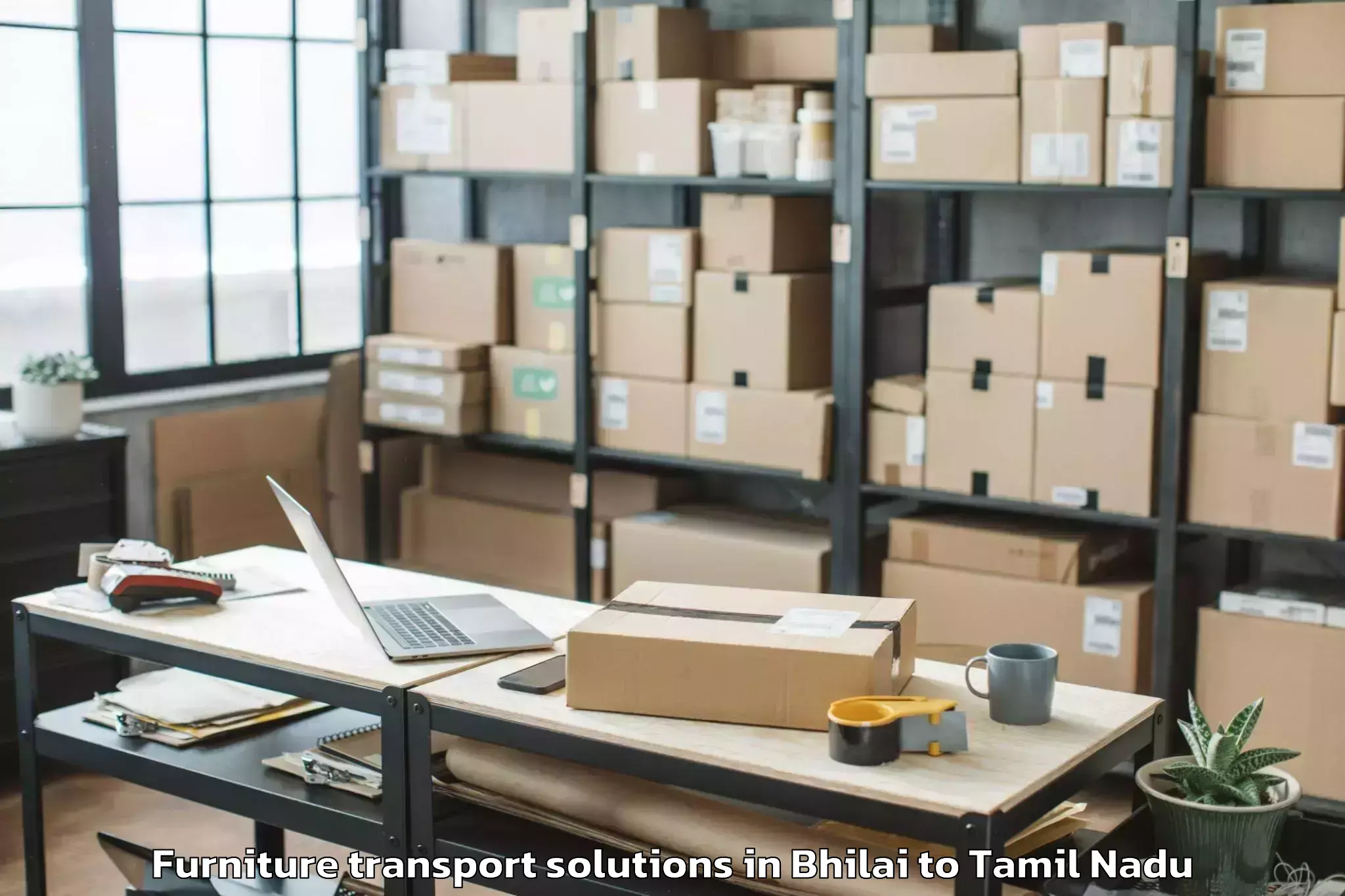 Professional Bhilai to Pattukkottai Furniture Transport Solutions